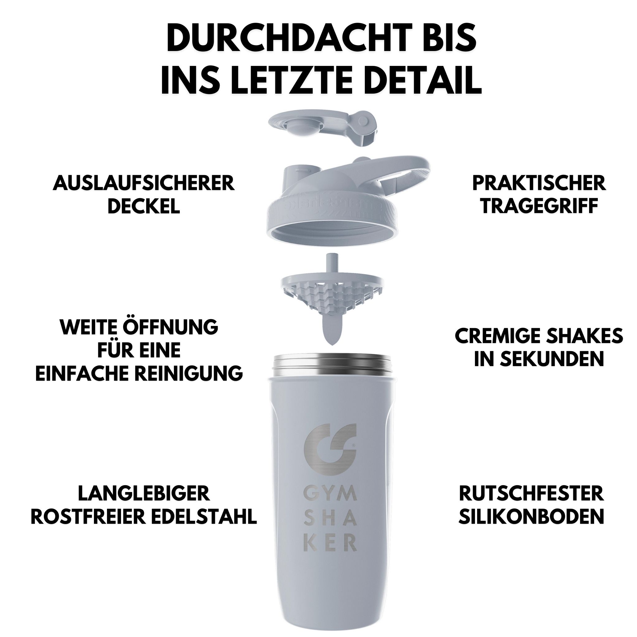 GYMSHAKER Protein Shaker Edelstahl