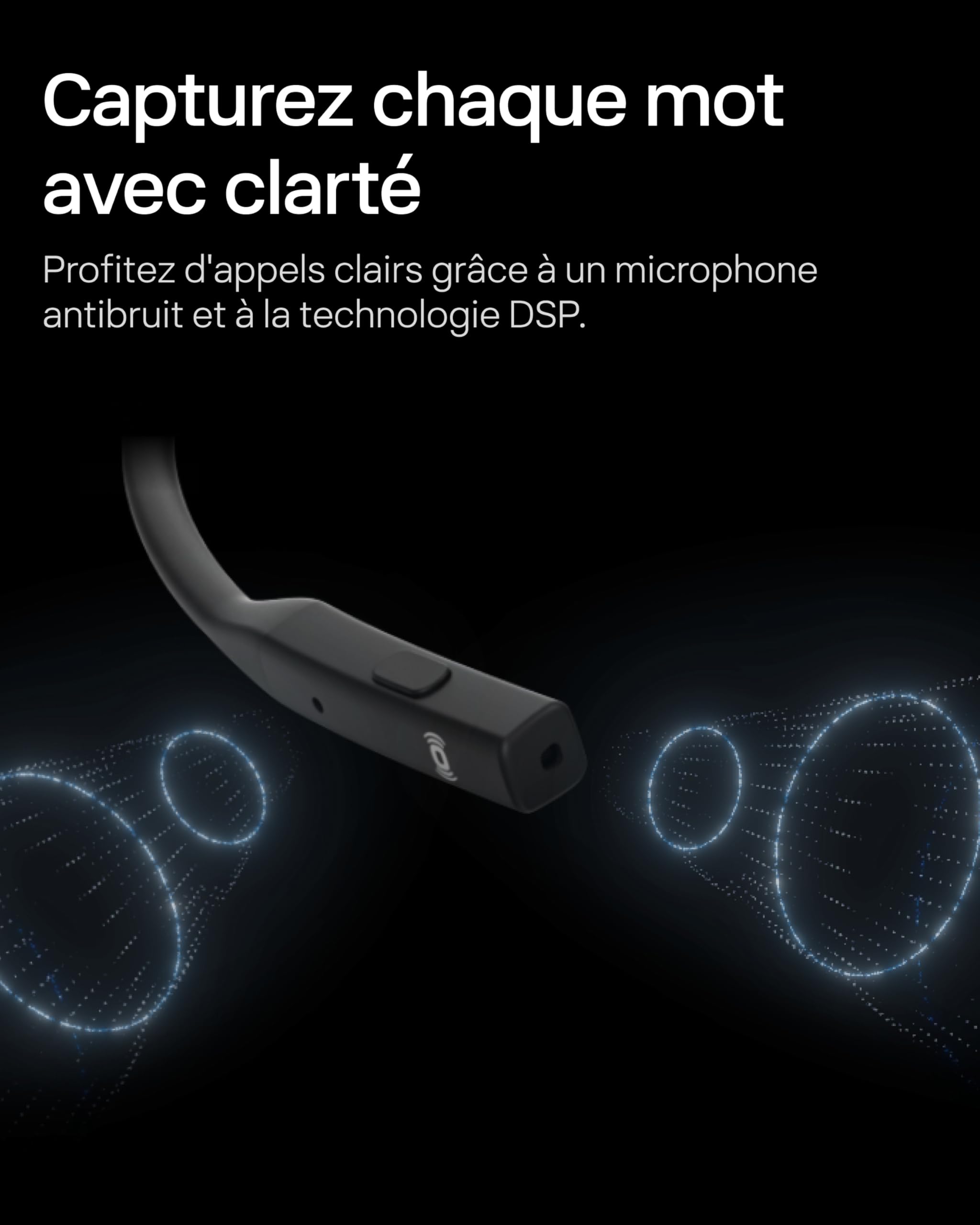 SHOKZ OpenComm2 UC 2025 Upgrade Conduction osseuse avec Adaptateur USB-A, écouteurs Bluetooth Oreilles Libres avec Micro Anti-Bruit, écouteurs sans Fil, 16 Heures d’autonomie, Signet de, Noir
