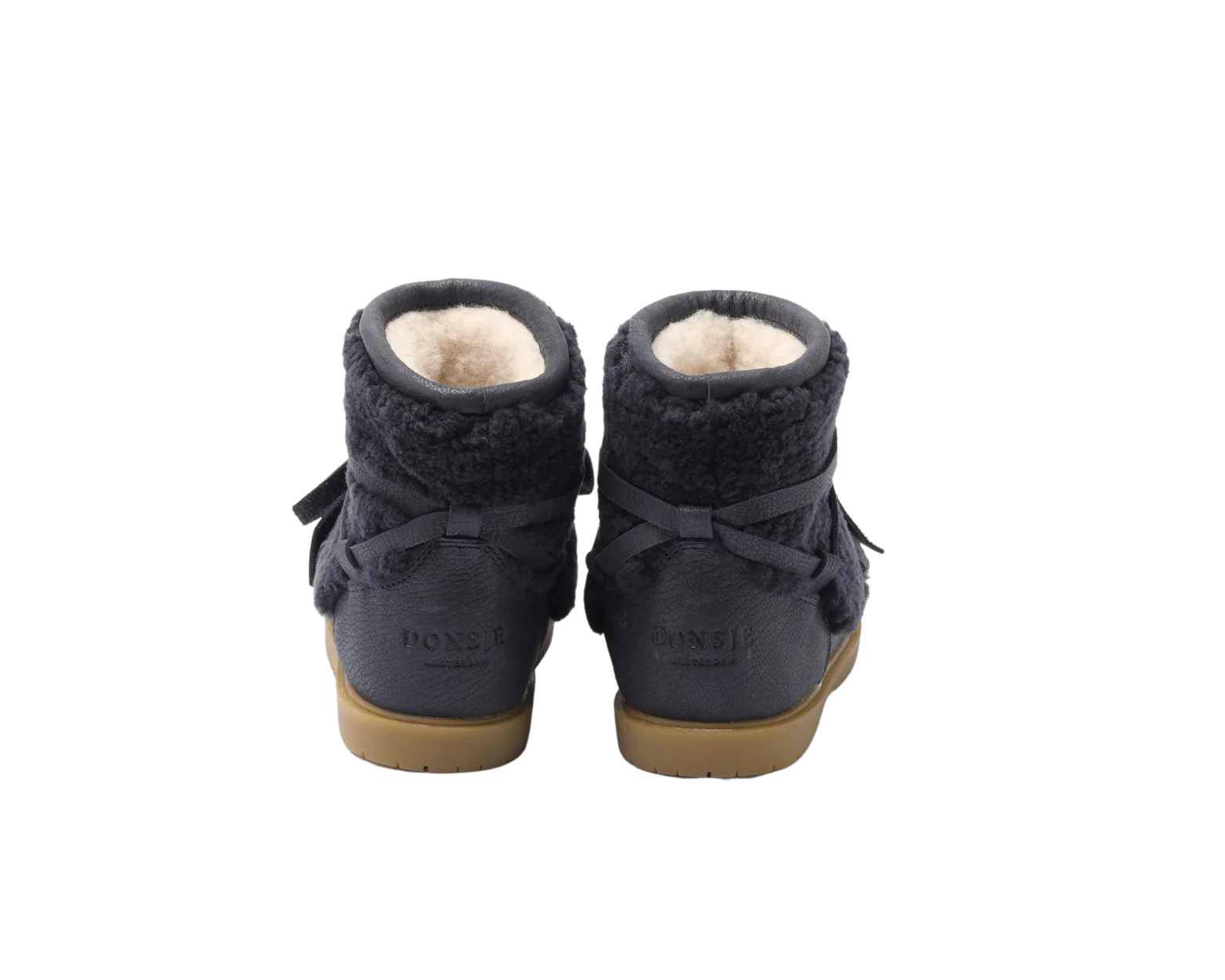 Cassia Boots | Navy Curly Sheep Wool