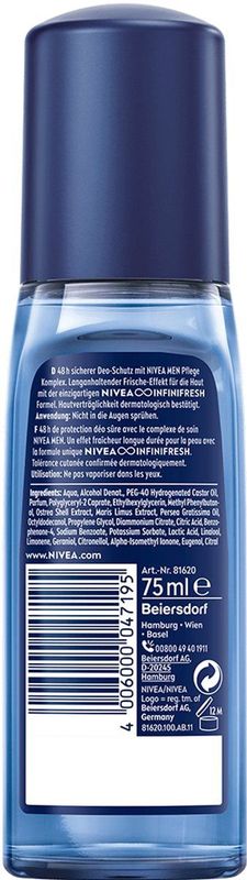 Nivea Men - Fresh Active - Deodorantspray - 75 ml - 0% Aluminium