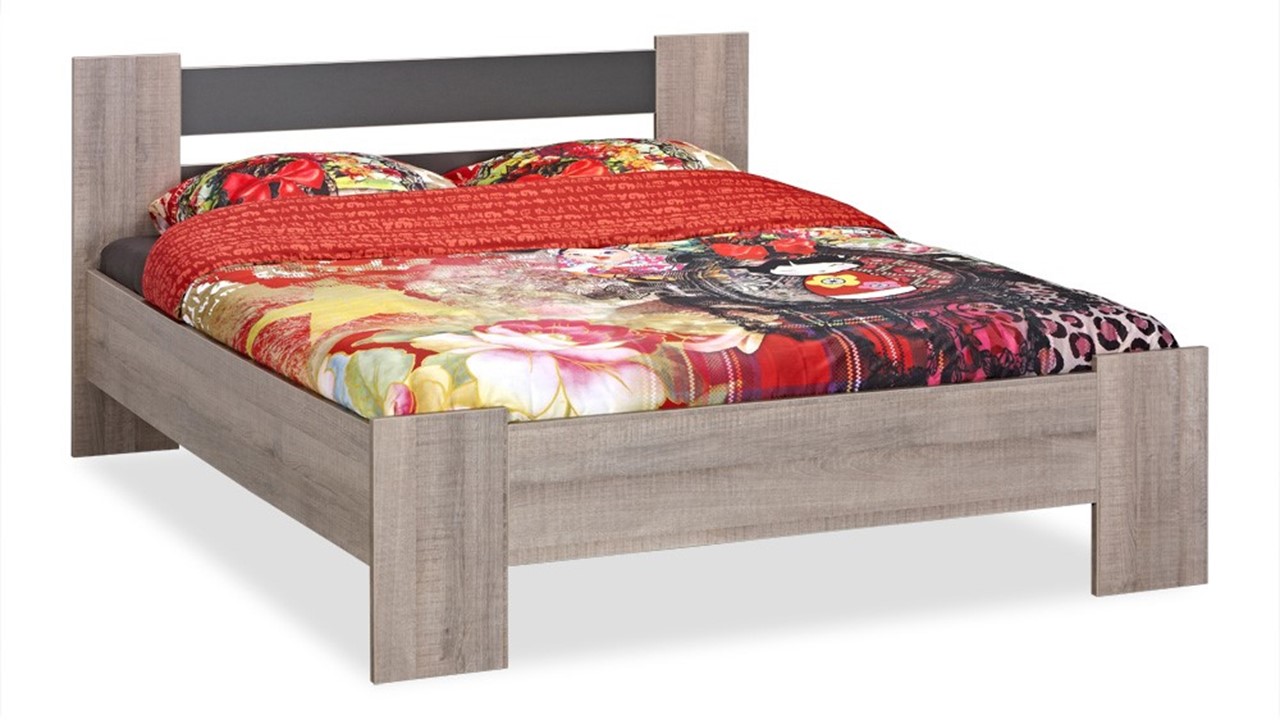 Bed Young donkergrijs