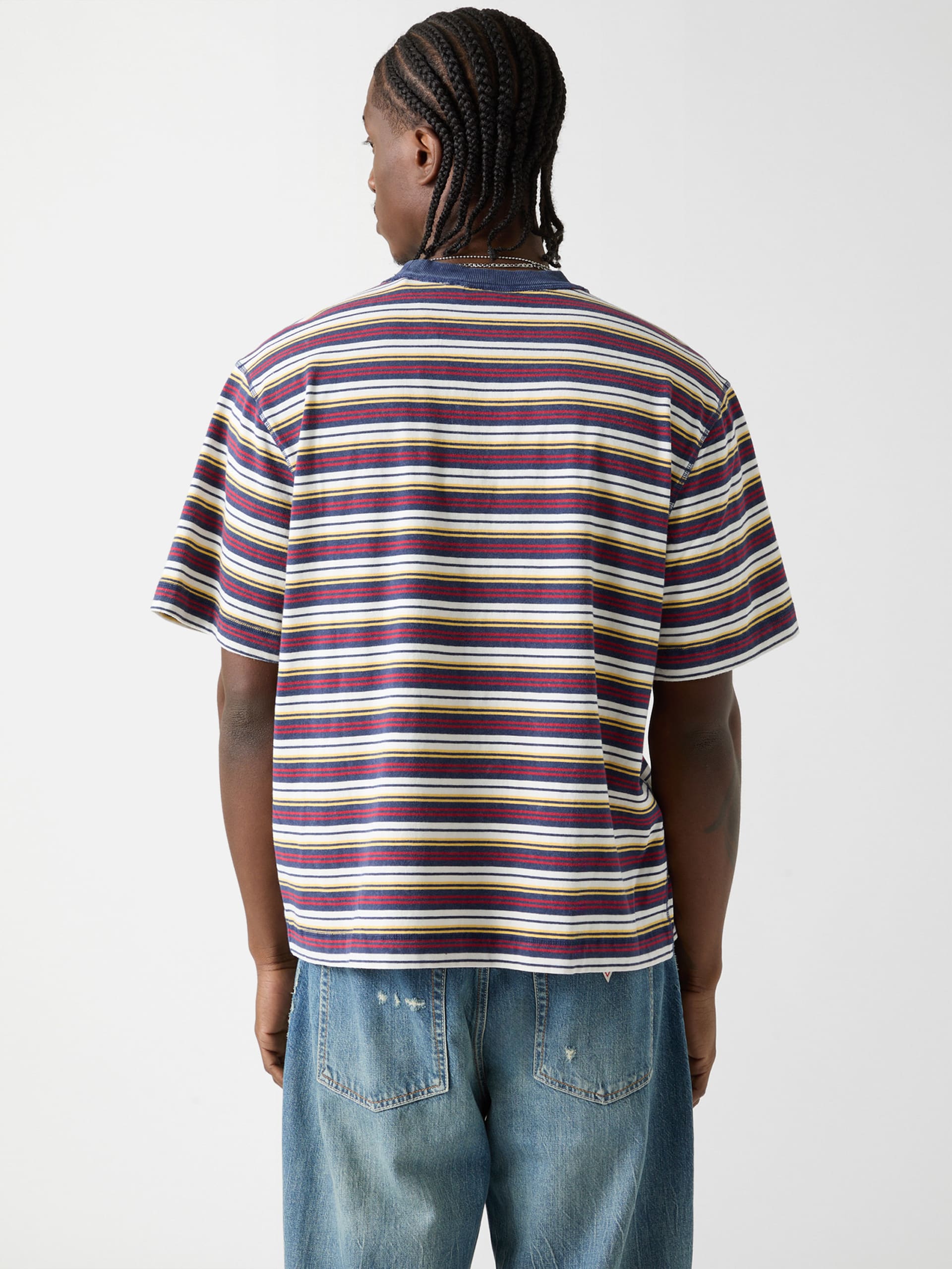Camiseta GUESS Originals Eco Listrada com Bolso Quadrado