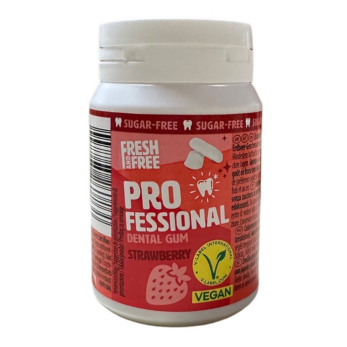 FRESH & FREE Professional Dental Kaugummis 70 g, Strawberry