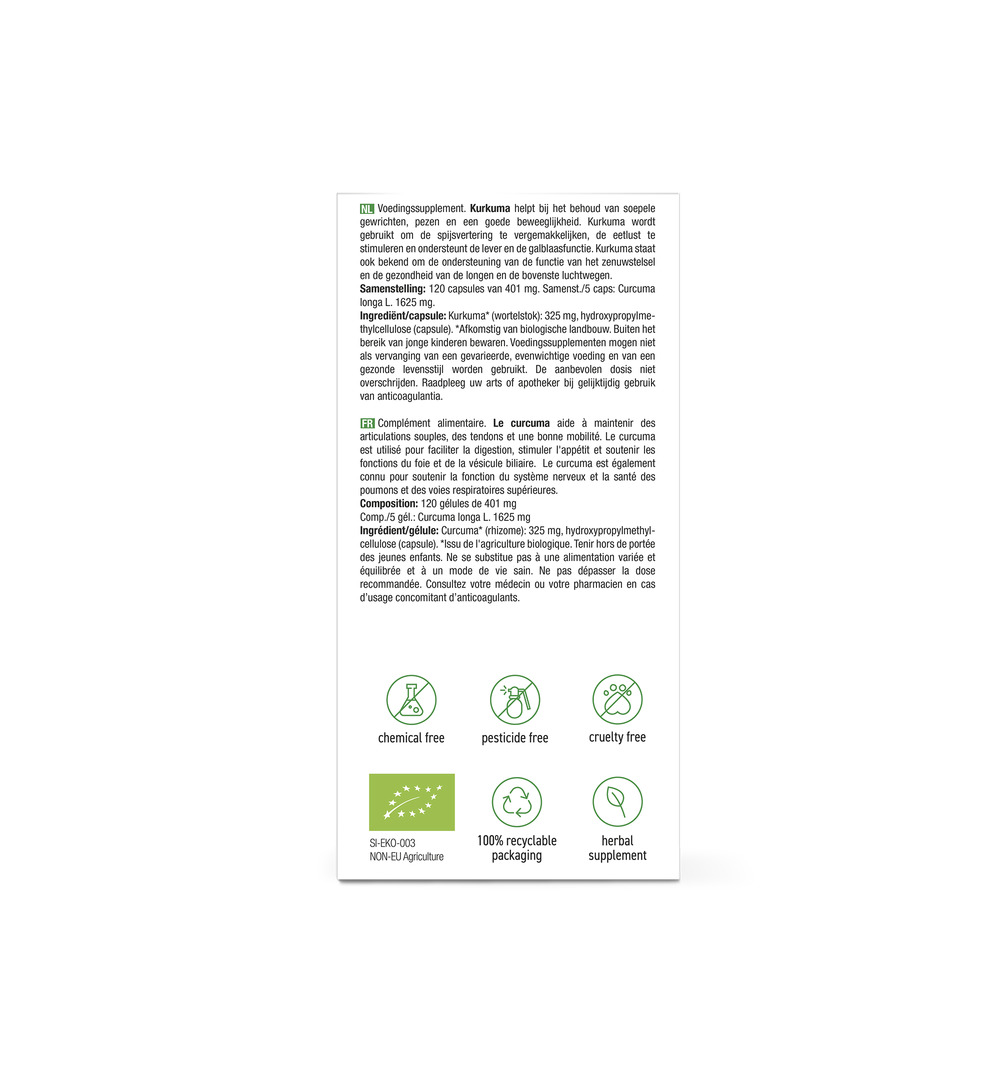 Purasana Curcuma Vegan Bio (120 vega capsules)