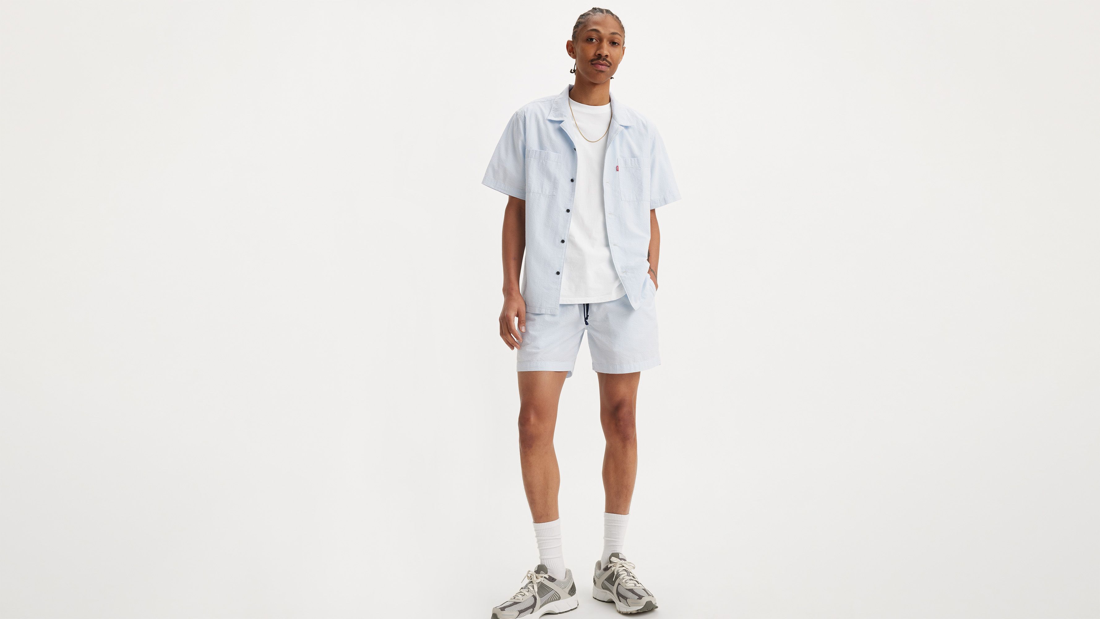 Short XX Chino Easy - Lounge Stripe Soft Chambray Seersucker - Multicolore