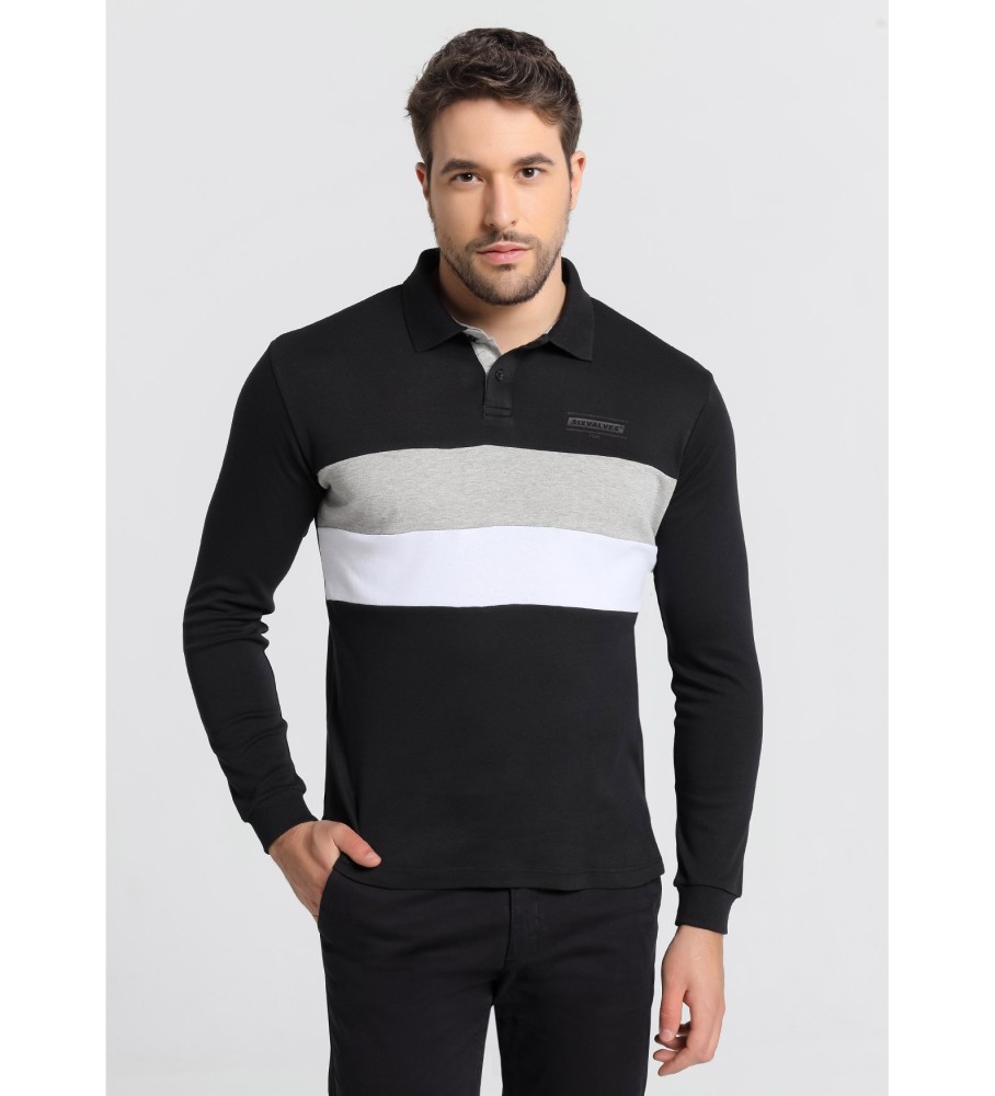 Seis válvulas Polo Stripes Preto