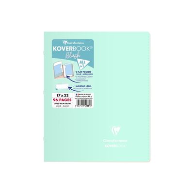 Clairefontaine Koverbook - Cahier polypro 17 x 22 cm - 96 pages - ligné - disponible dans différentes couleurs pastels