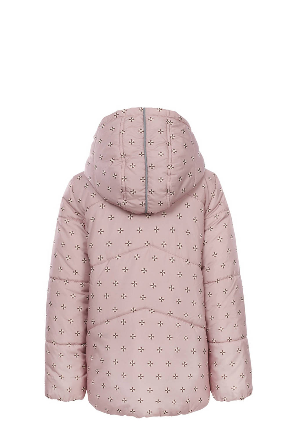 LOOXS gewatteerde winterjas met all over print roze