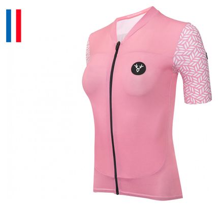 Maillot Manches Courtes Femme LeBram Aspin Saumon Coupe Ajustée