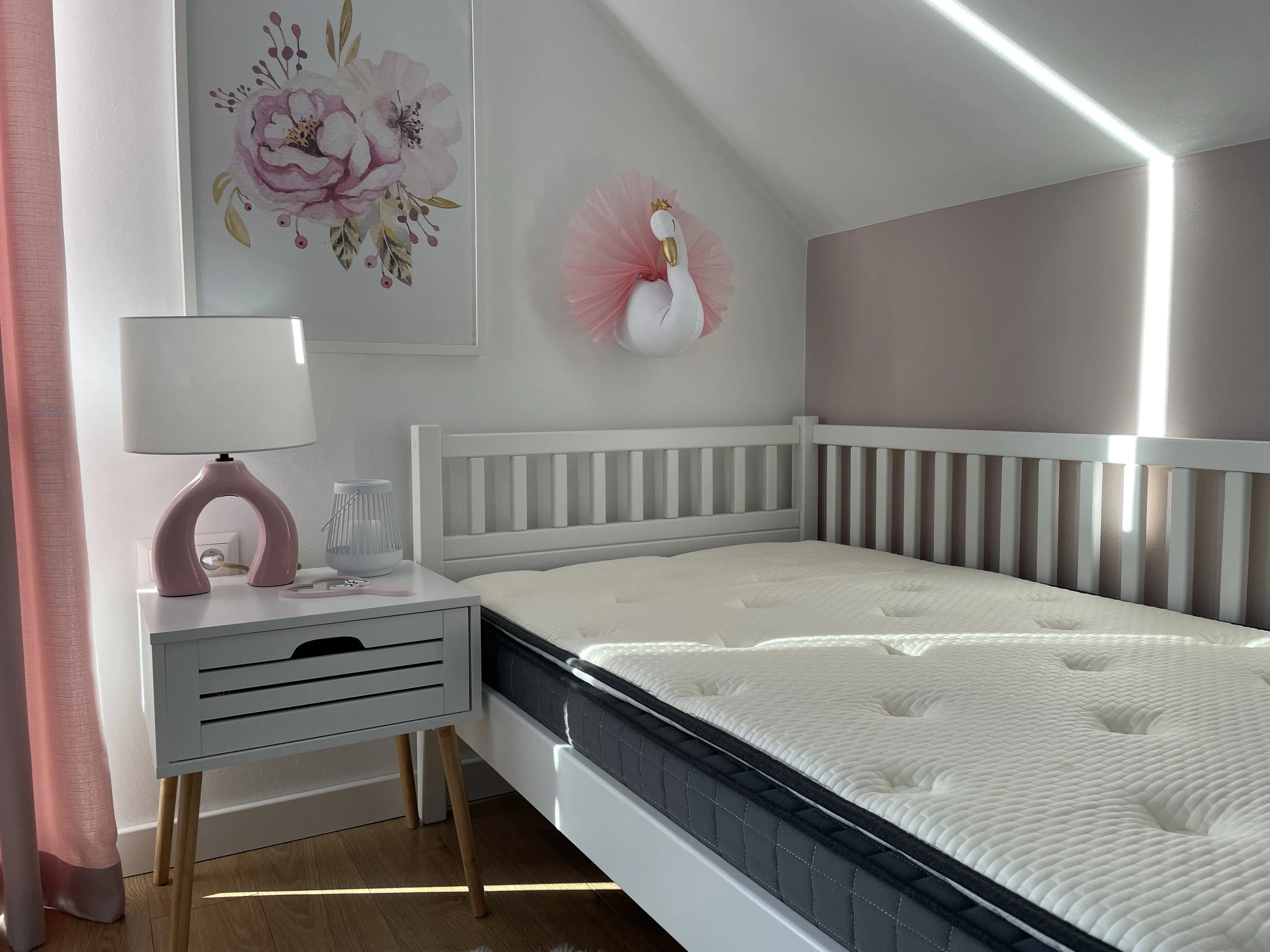Wanddecoratie voor kinderen Zwaan ODETTA Katoen 32 cm Wit