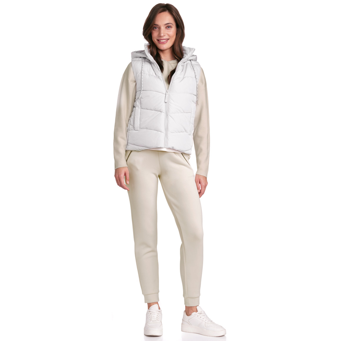 Gina Collection Damen Weste in Unifarben hellbeige