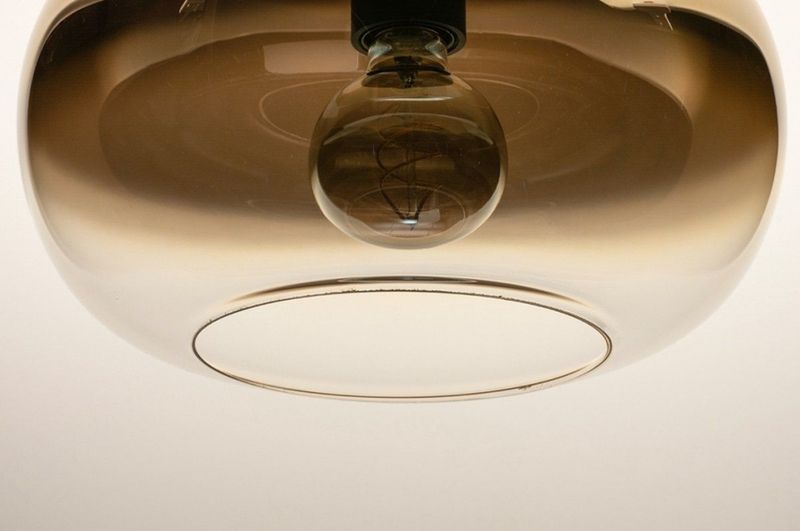 Goud - Ronde Plafondlamp - Goud Glas - Diameter 31 cm