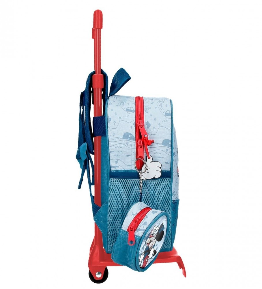Mochila Infantil Disney Mickey Road Trip com Rodinhas Azul