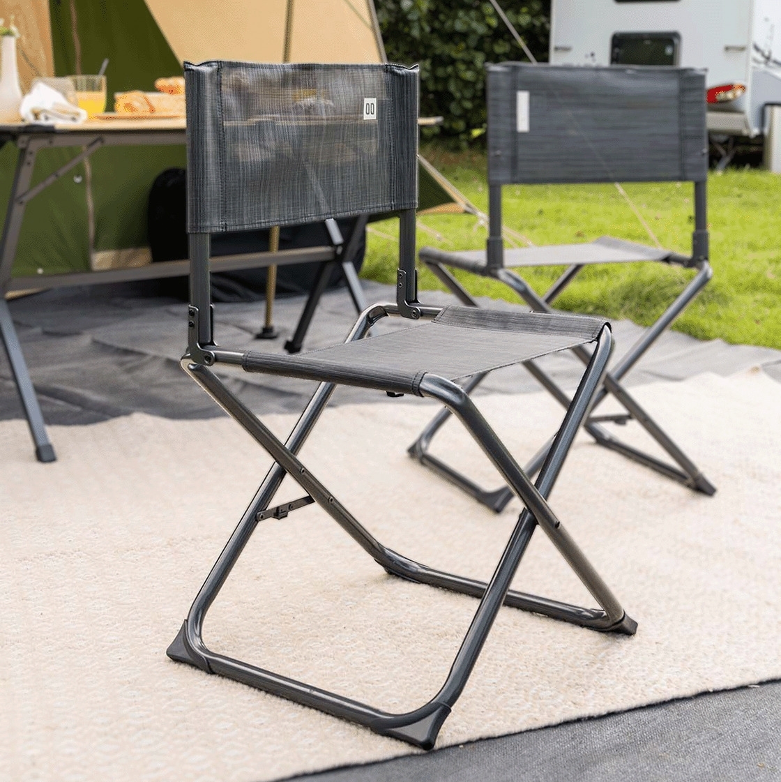 Travellife Como Campinghocker mit abnehmbarer Rückenlehne blend gray