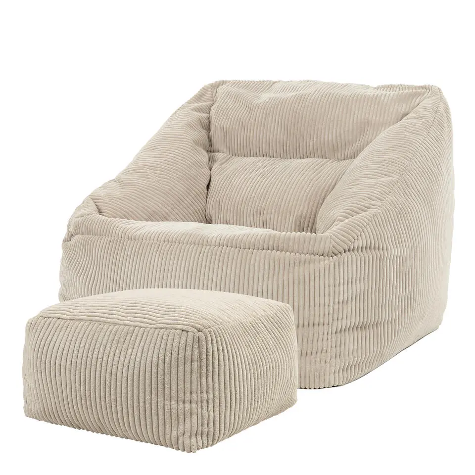 icon Zitzak en Poef Natalia - Corduroy Zitzak - Beige