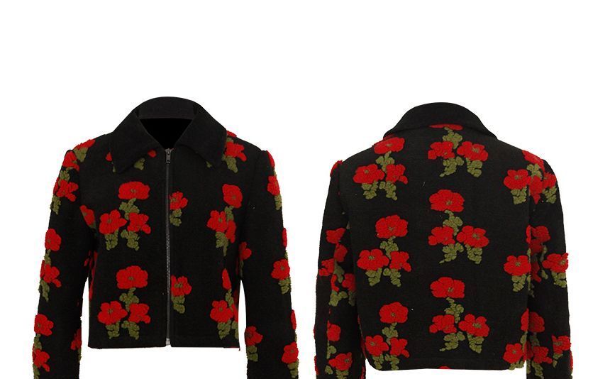 Sincethen - Cropped jack met kraag en bloemenprint
