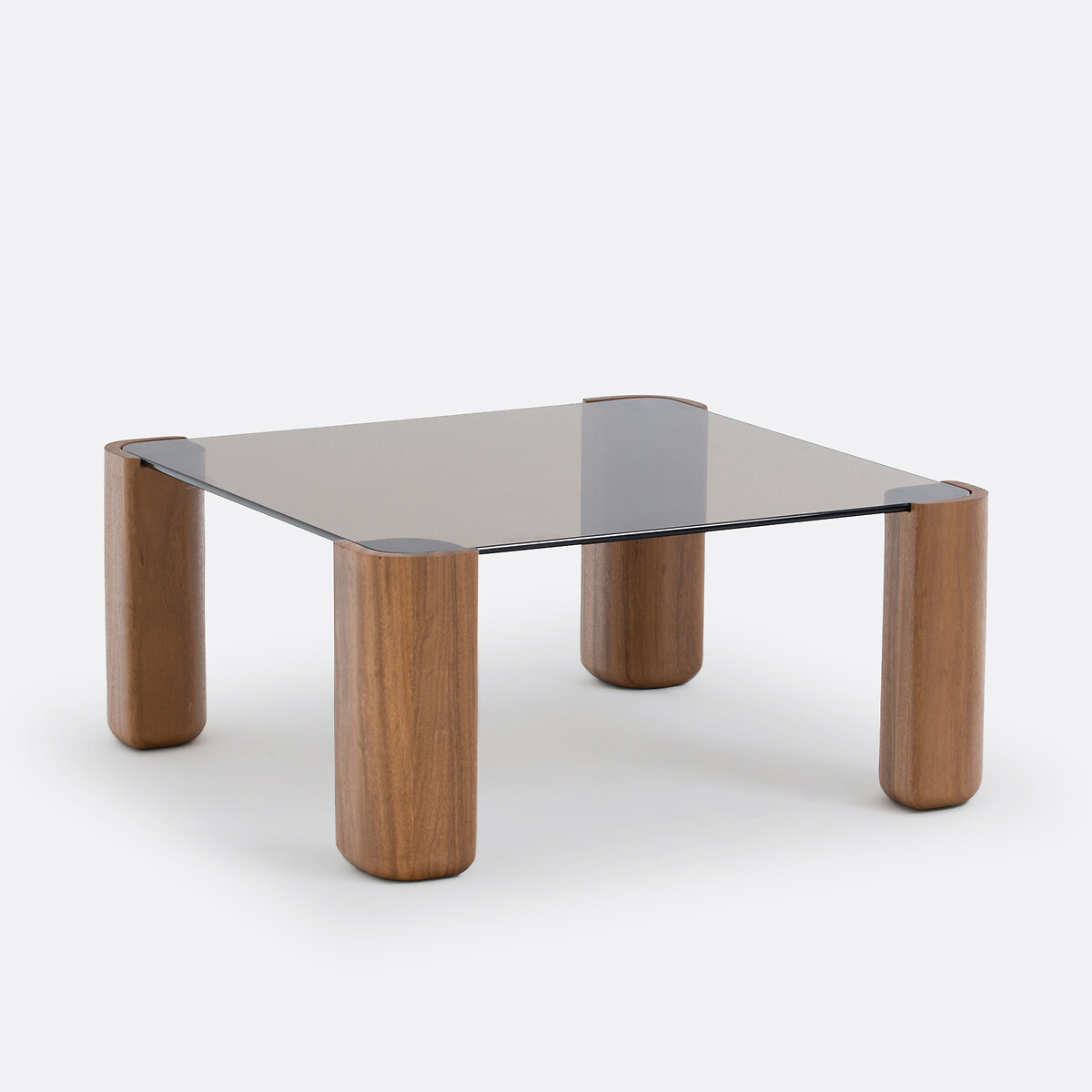 LA REDOUTE INTERIEURS<br>Mesa de centro, vidro e nogueira maciça, Boldi