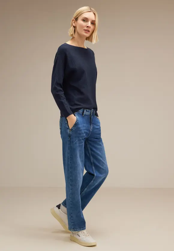 Struktur Strickpullover - deep blue
