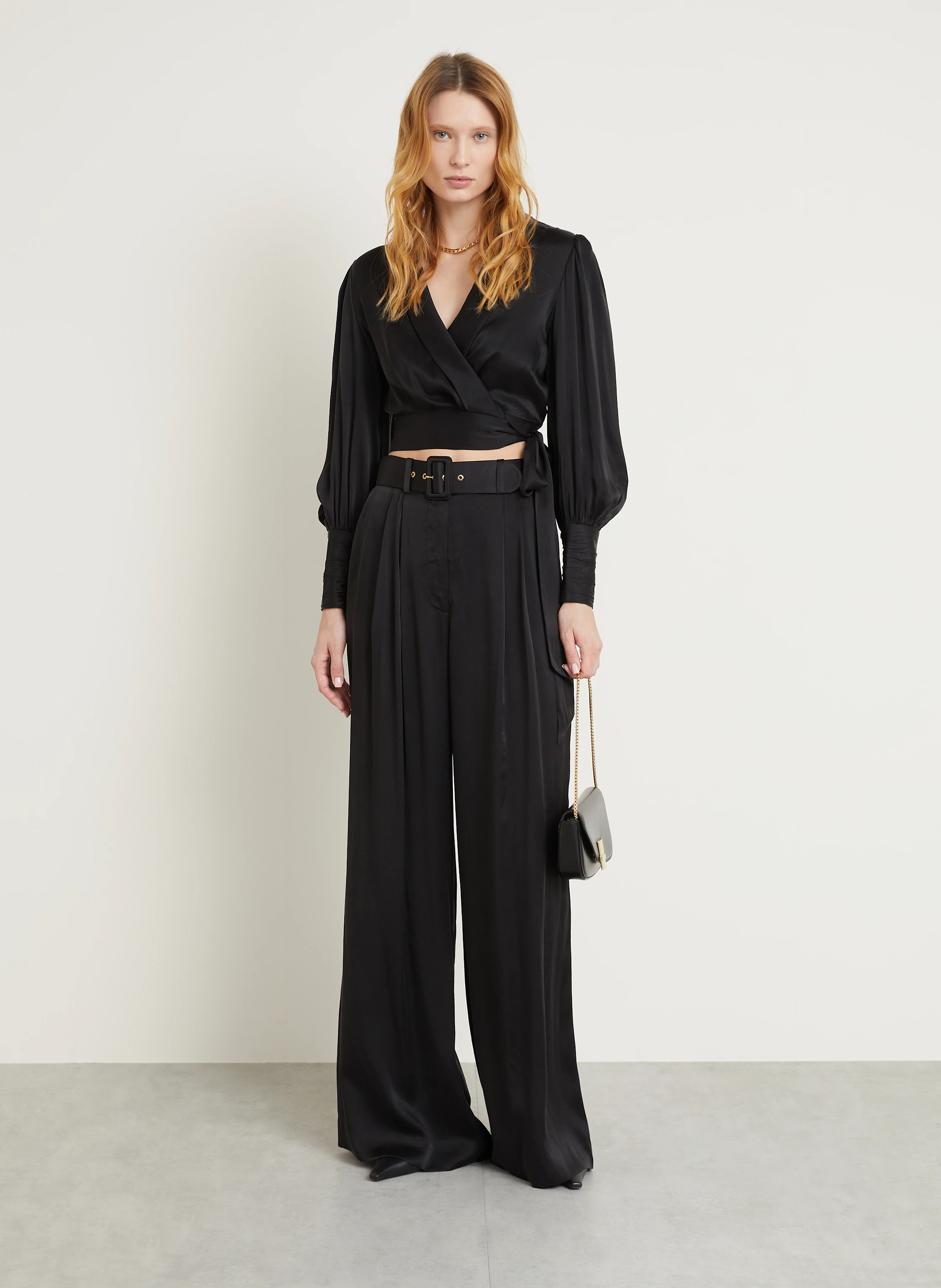 ZIMMERMANN Cropped-Wickelbluse aus Seide