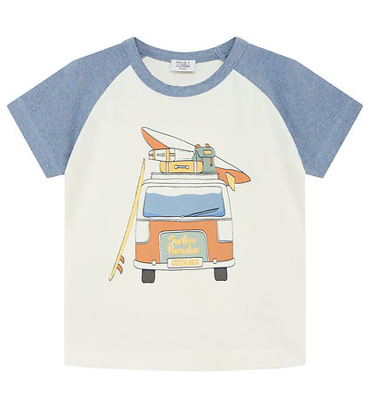 Hust and Claire T-shirt - HCAncher - Blåe Fog Melange m. print
