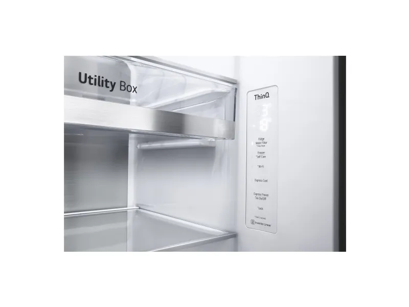 LG GSXV90MCAE - Køleskab/fryser - side ved side med vanddispenser, isdispenser - Wi-Fi - bredde: 91.3 cm - dybde: 73.5 cm - højde: 179 cm - 635 liter - Klasse E - kulsort