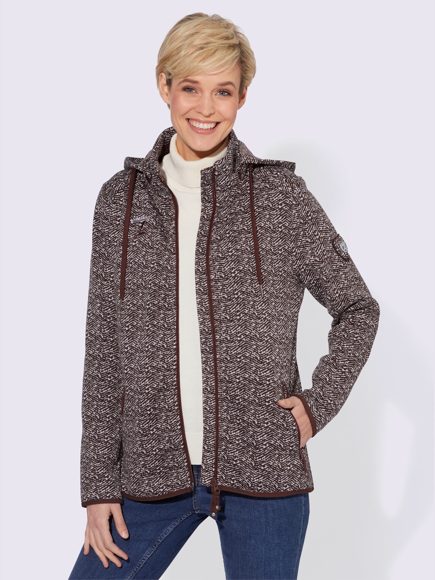 Veste polaire effet tricoté