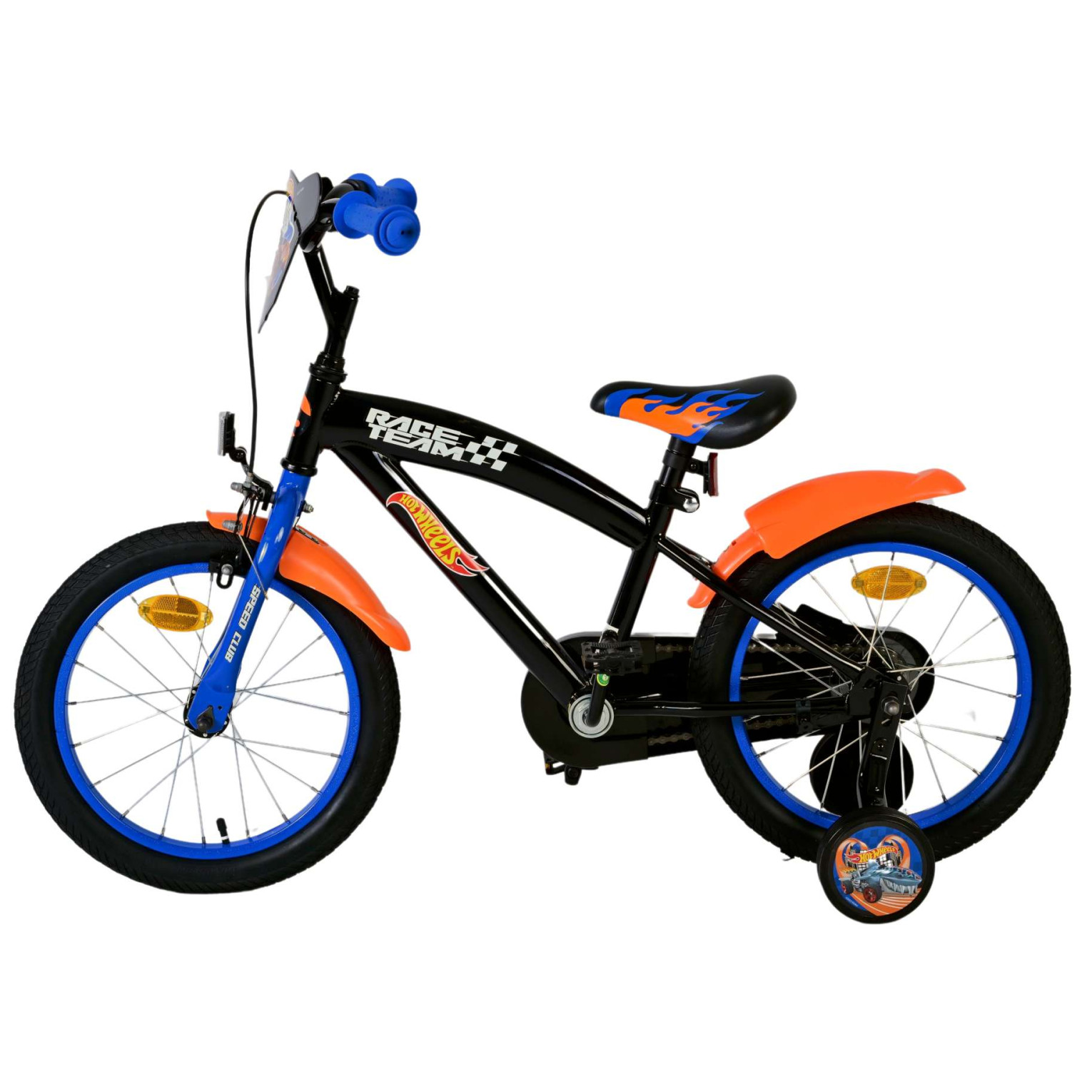 Hot Wheels Fiets - 16 inch - Zwart Oranje Blauw