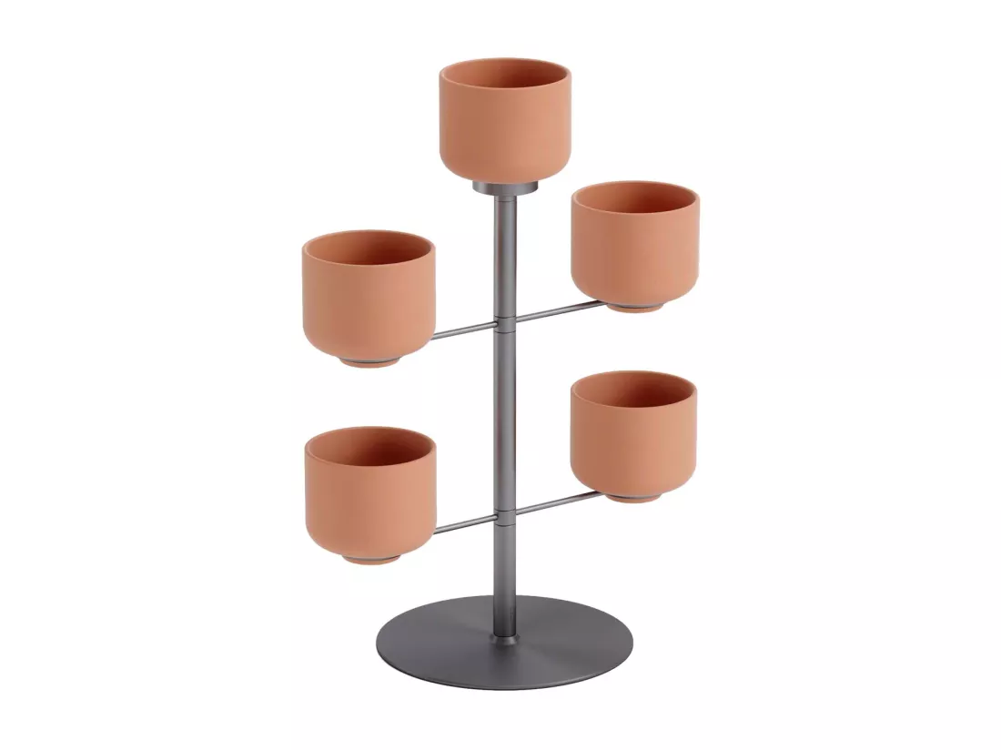 Support à plantes avec 5 pots Terrapotta