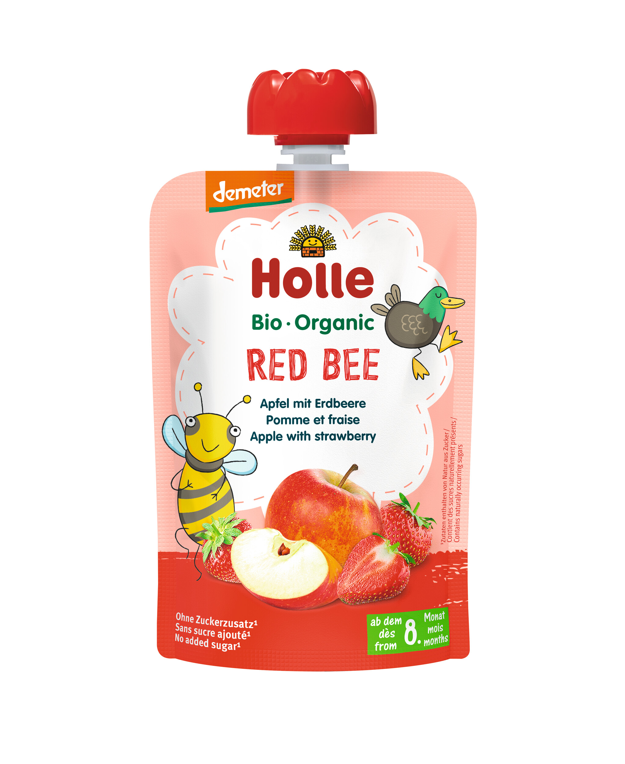 HOLLE Red Bee - Pouchy Apfel Erdbeere 100 g