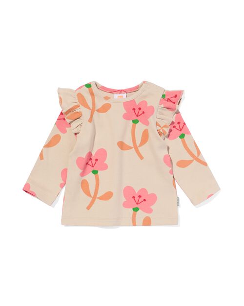 t-shirt nouveau-né côtelé fleurs sable