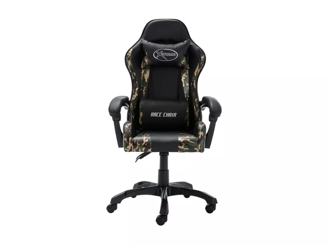 Fauteuil de jeux vidéo Noir et camouflage Similicuir
