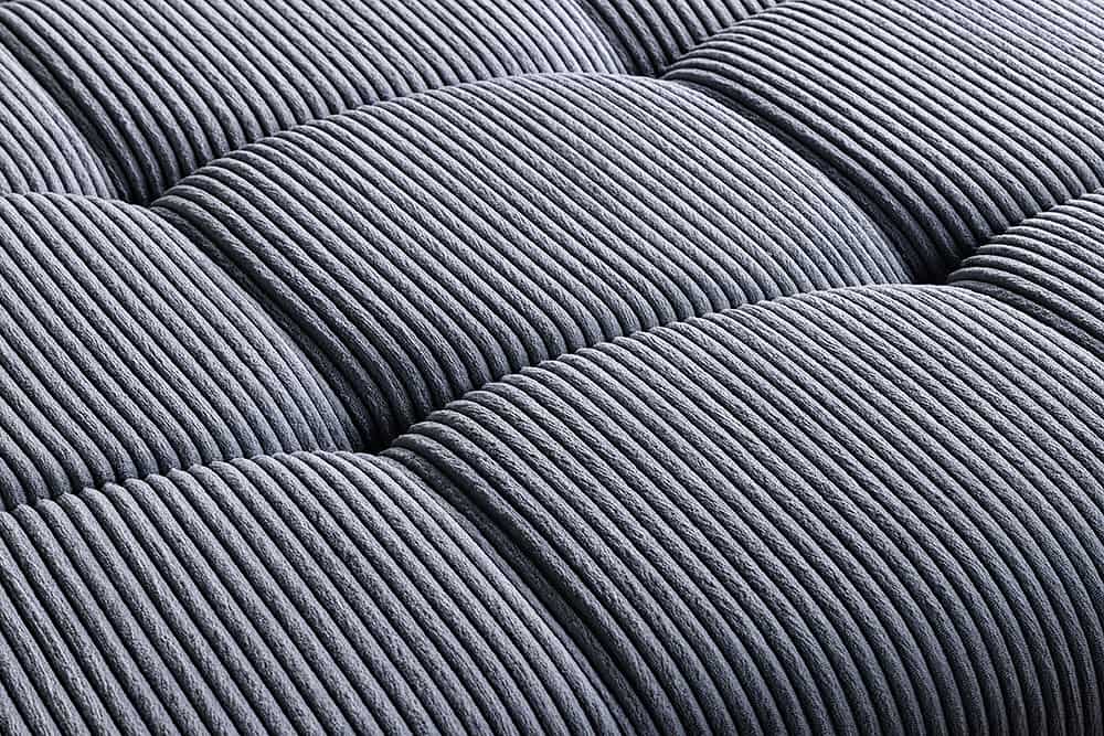 Moderner Hocker ELEGANCIA 110cm anthrazit Cord Fußhocker Sitzhocker