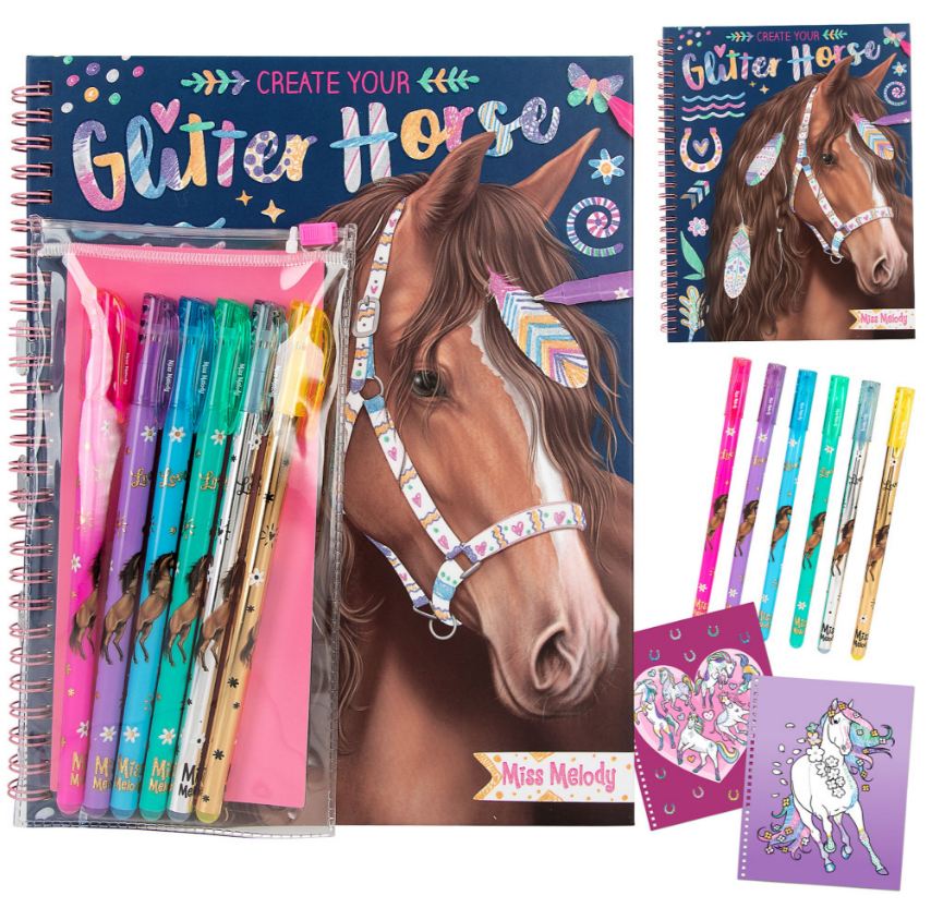 Miss Melody - Glitter Horse Bog m/gelpens