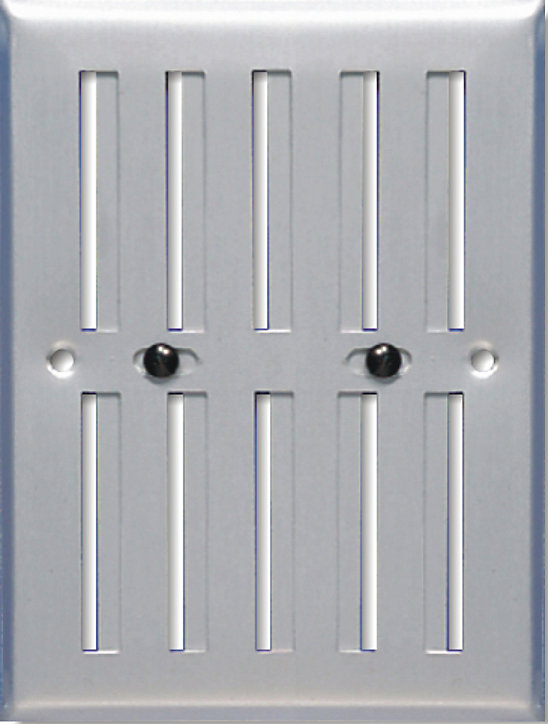 Grille d'aération alu Autogyre à persiennes sans moustiquaire réglable 168 x 130 mm