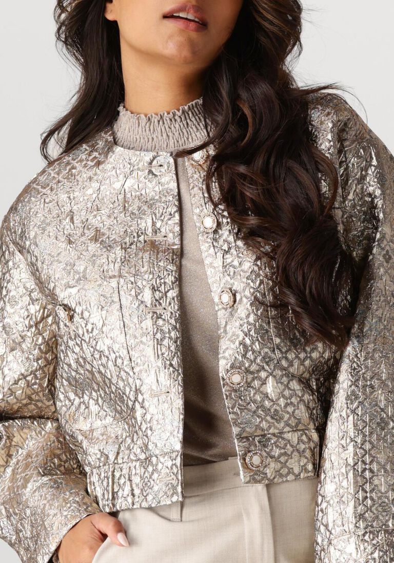 beige summum jack jacket lurex jacquard