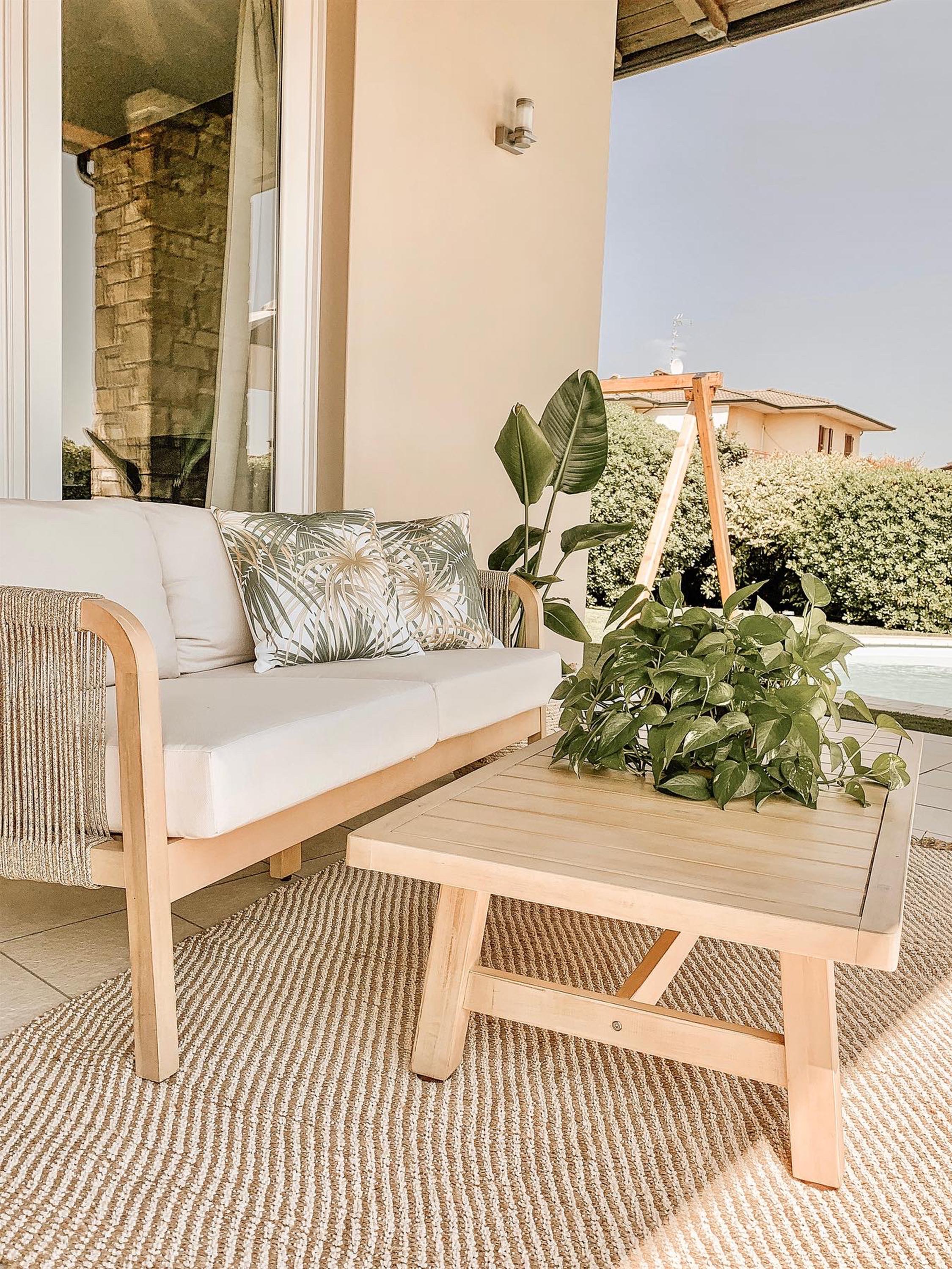 Vloerkleed ALADAG Beige 140 x 200 cm Jute