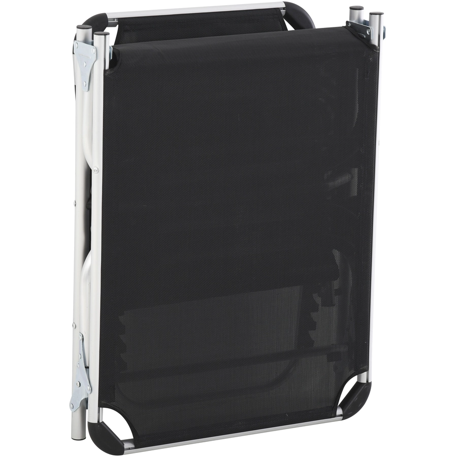 Outsunny Gartenliege 5-stufig verstellbar schwarz