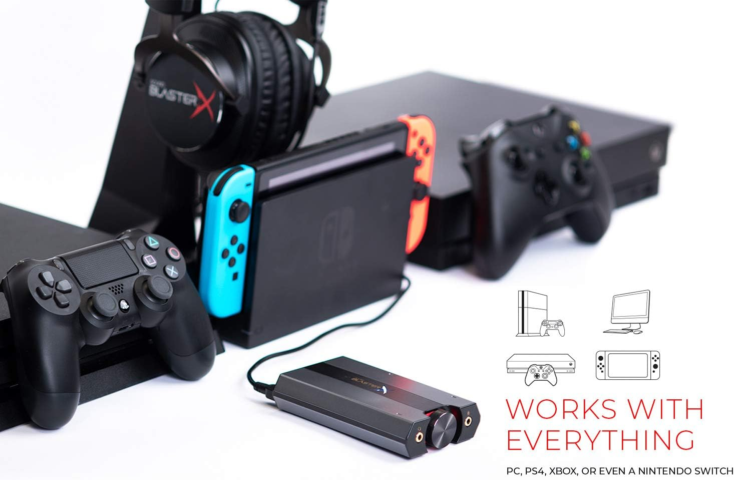 Sound BlasterX G6 Externe Soundkarte / 7.1 HD-DAC Verstärker für Gaming und Hi-Res Audio   Lautstärkeregler (70SB177000000) - Schwarz