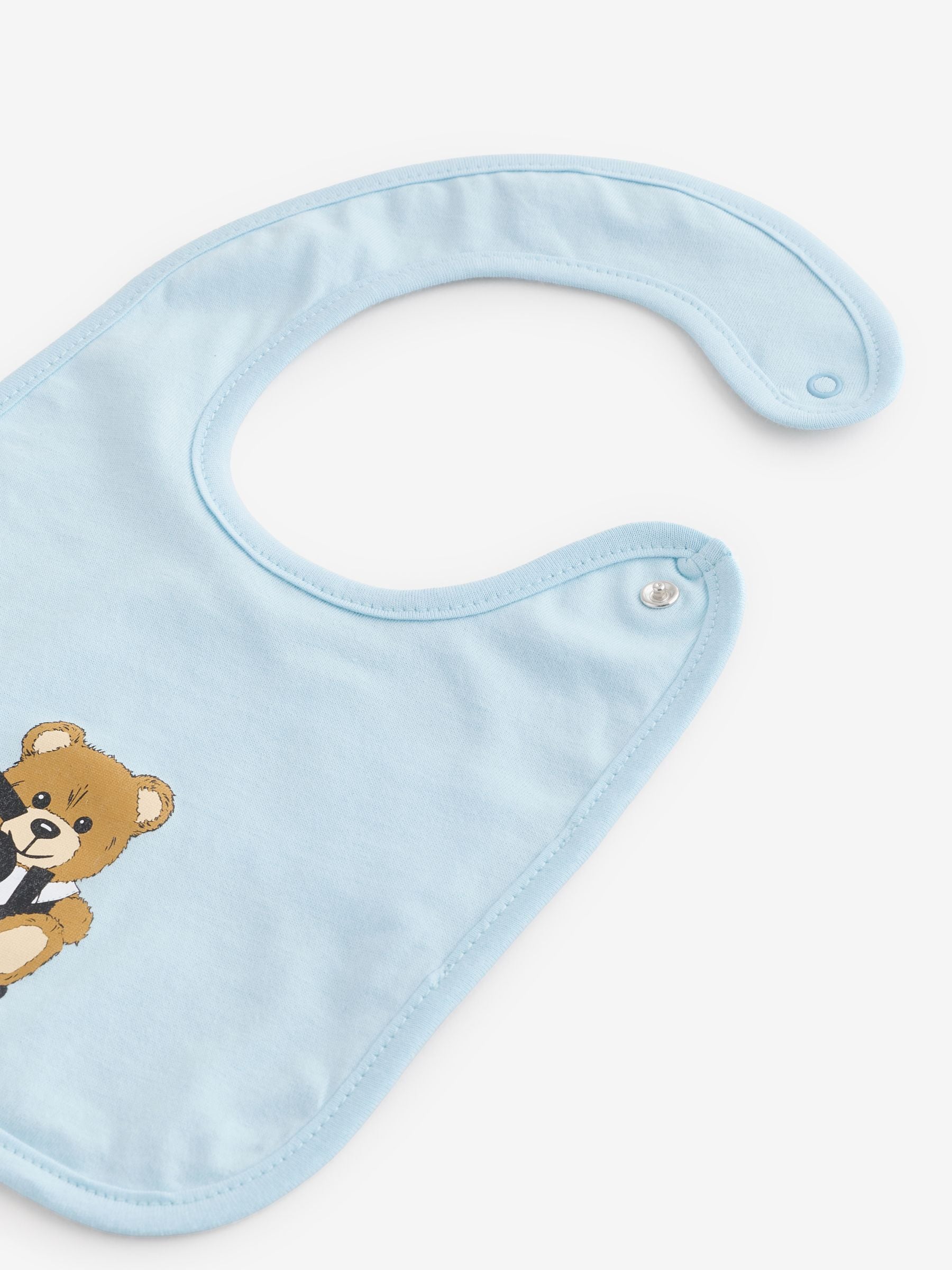 Blauw - Moschino Baby Logo Sleepsuit, Hat & Bib Giftset With Giftbox
