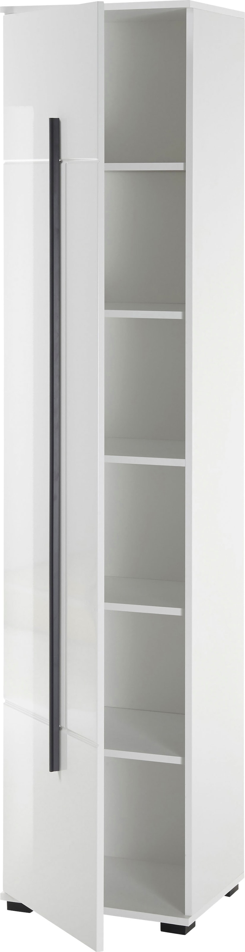 INOSIGN Hochschrank »Cantara, Badschrank in Hochglanz Weiss, Hochschrank im modernen Design« mit schwarzen Griffen, ausreichend Stauraum