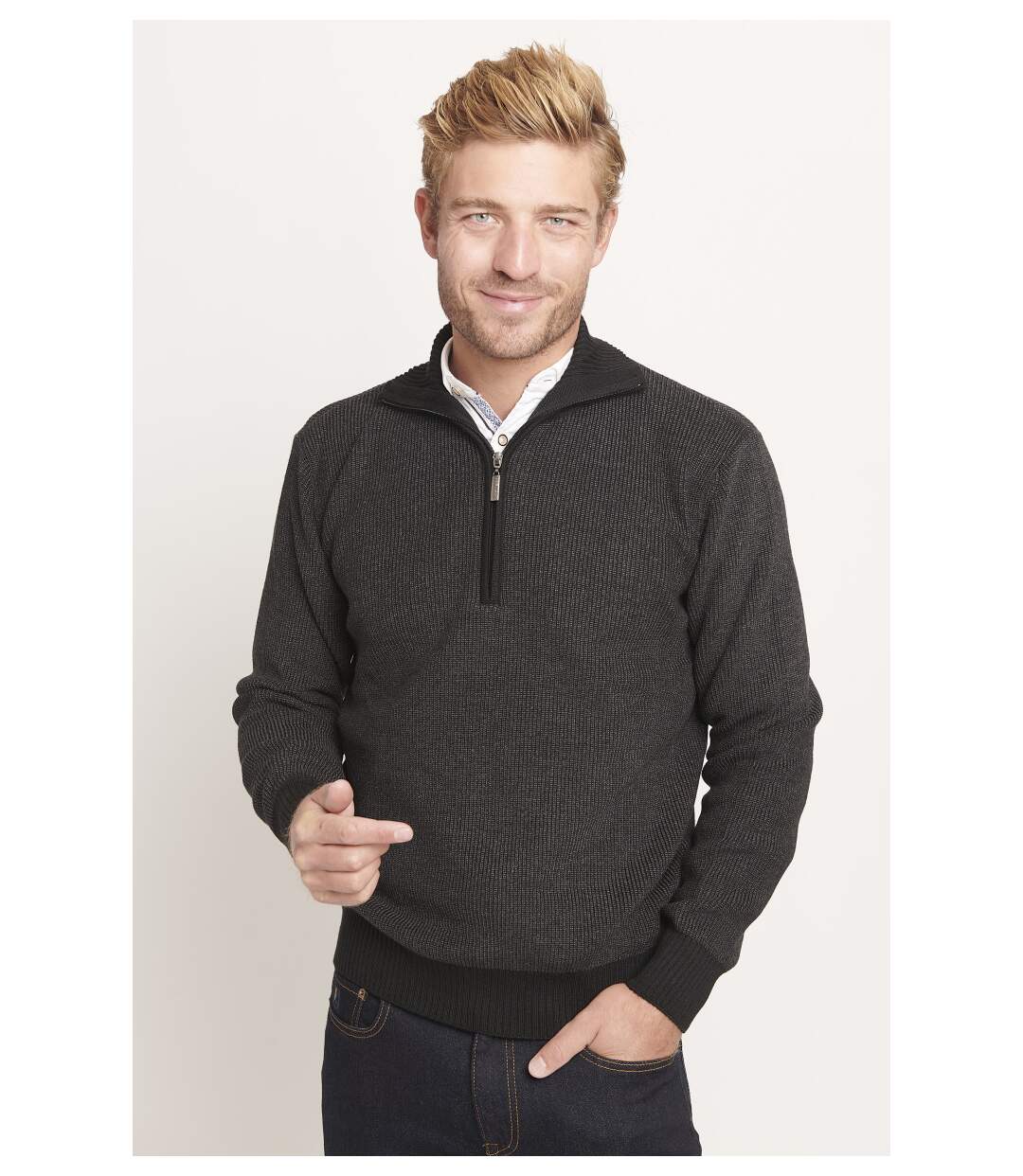 Pull col montant à zip MAILLE