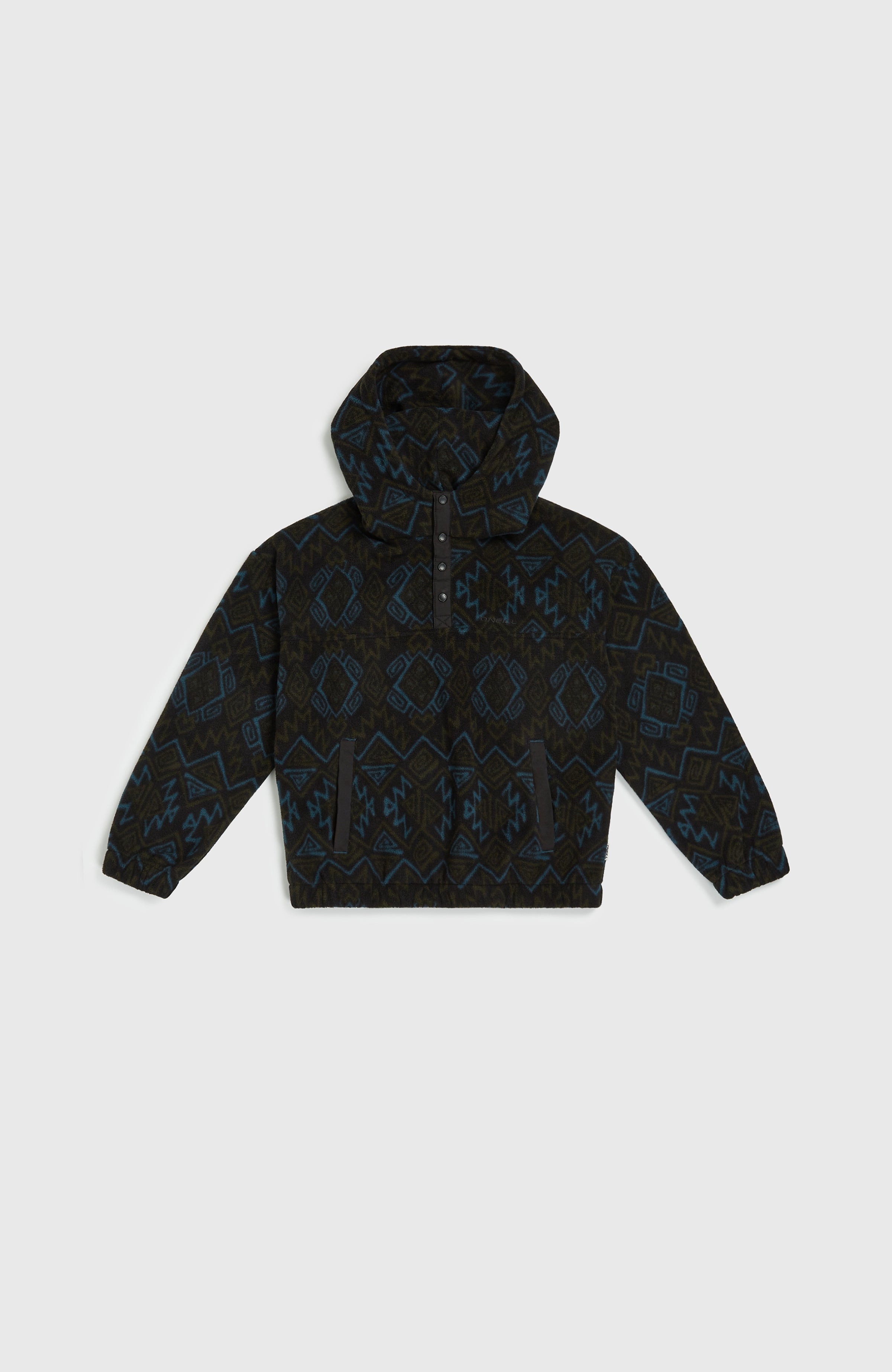 Superfleece hoodie met halve rits