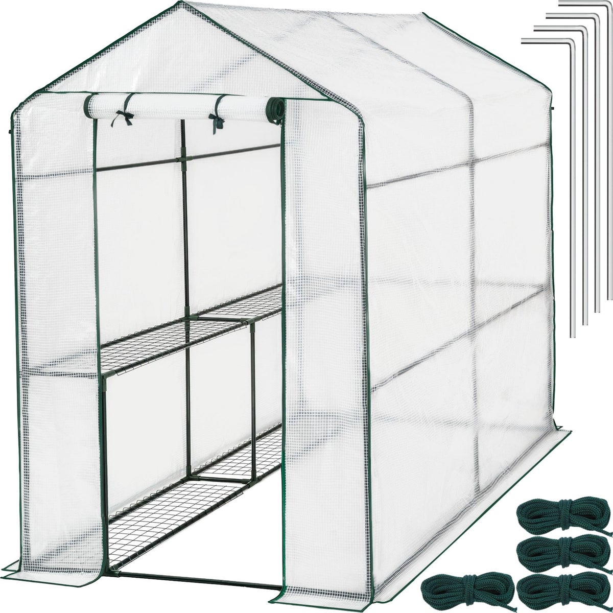 tectake Andrea 3,6 m³ foliekas, met 4 planken inclusief scheerlijnen en haringen, 186 x 120 x 190 cm