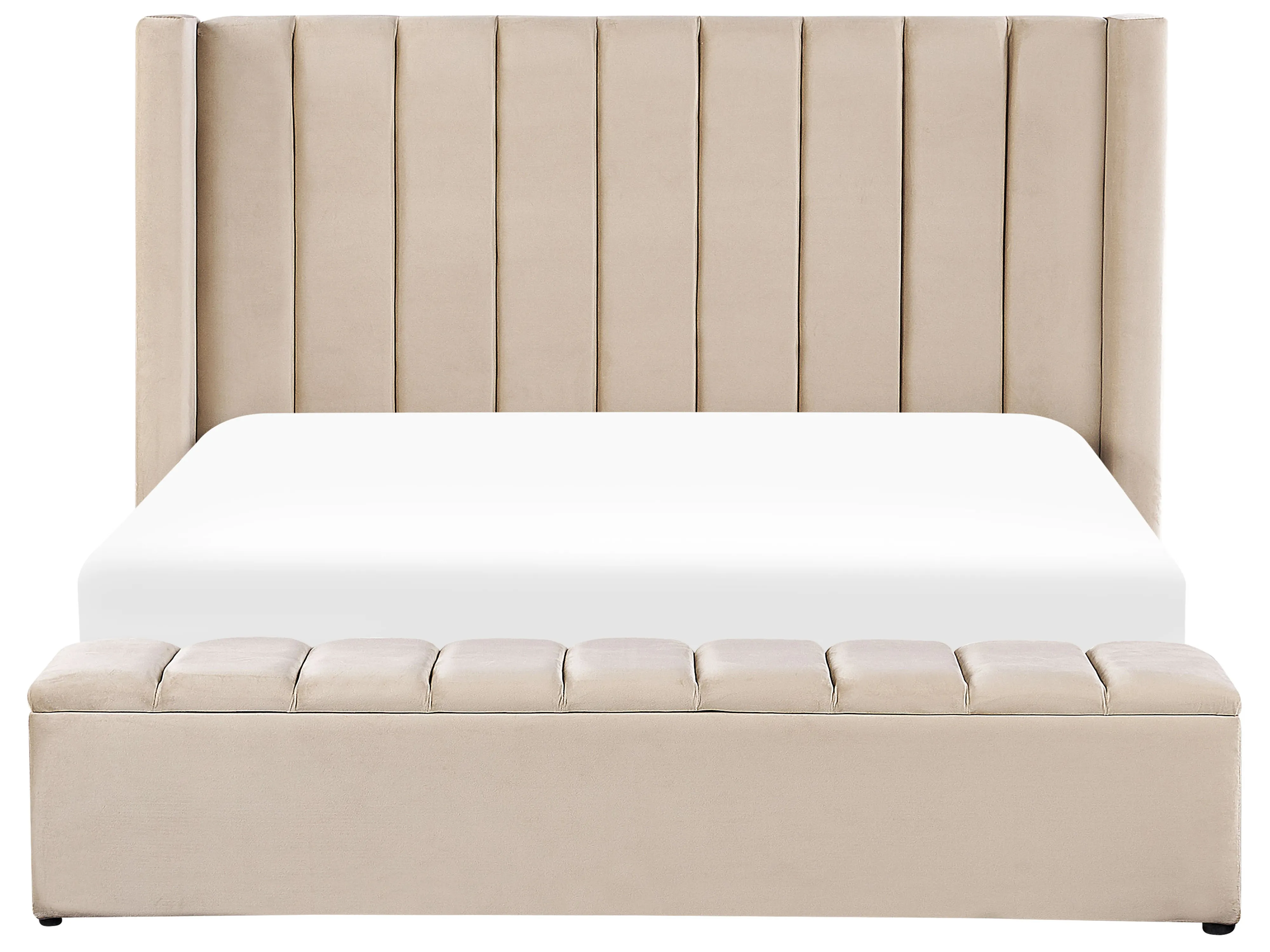 Waterbed met opbergbank Fluweel NOYERS 180 x 200 cm Beige