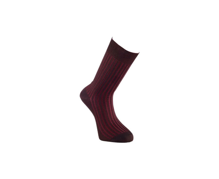 Chaussettes ville homme fil d’Écosse Marron et Rouge