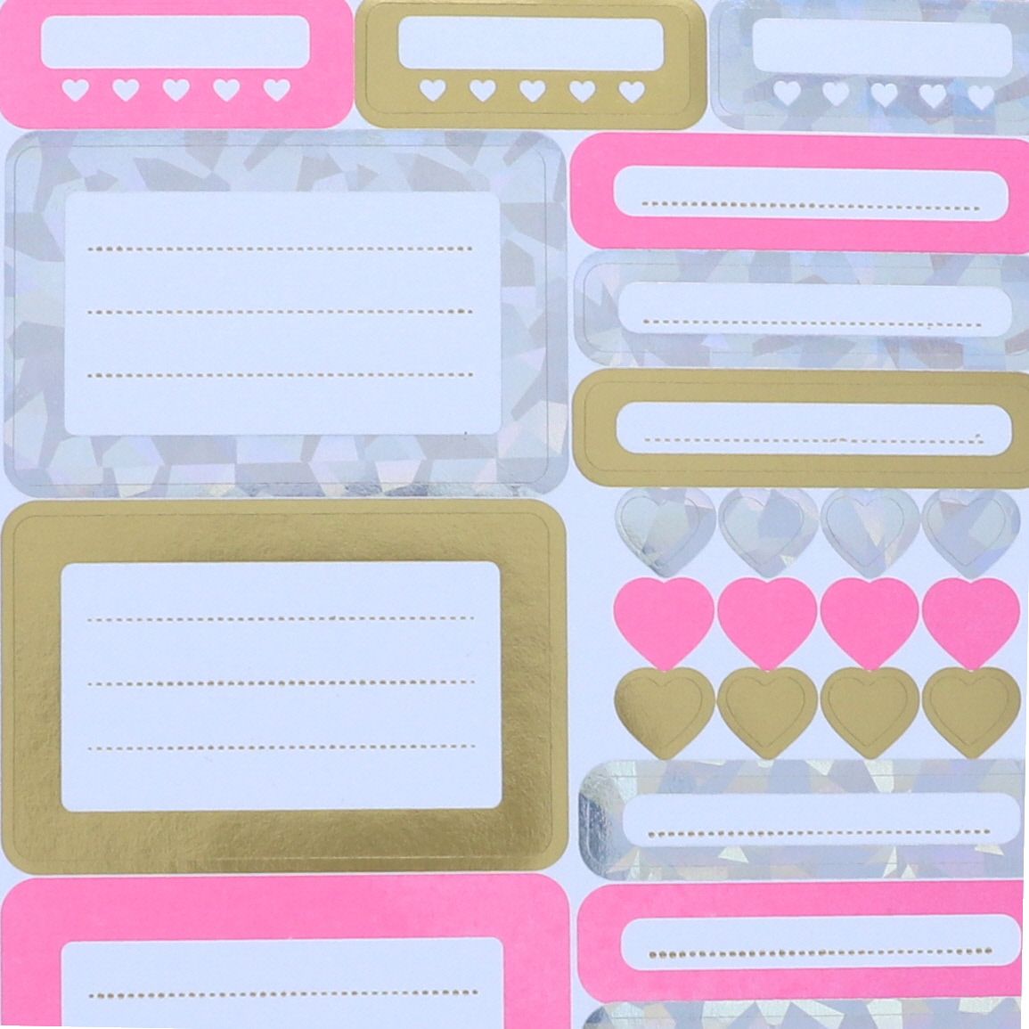 Planches stickers pour fourniture rose doré Mercredi et Patati