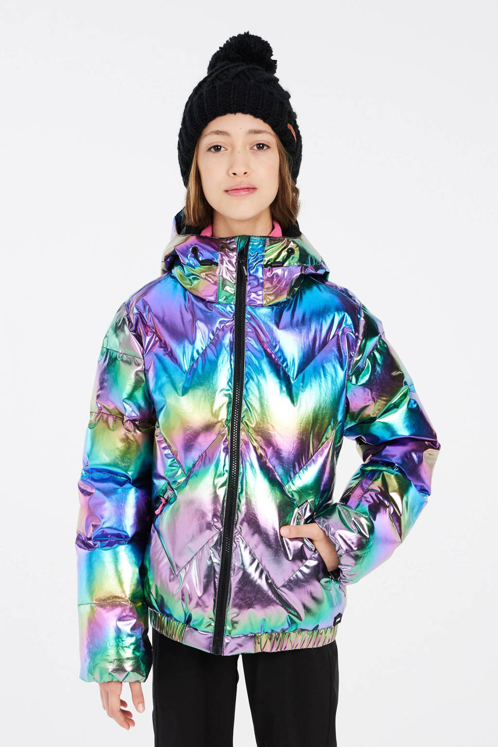 Protest ski-jack Selina Jr paars/zwart metallic