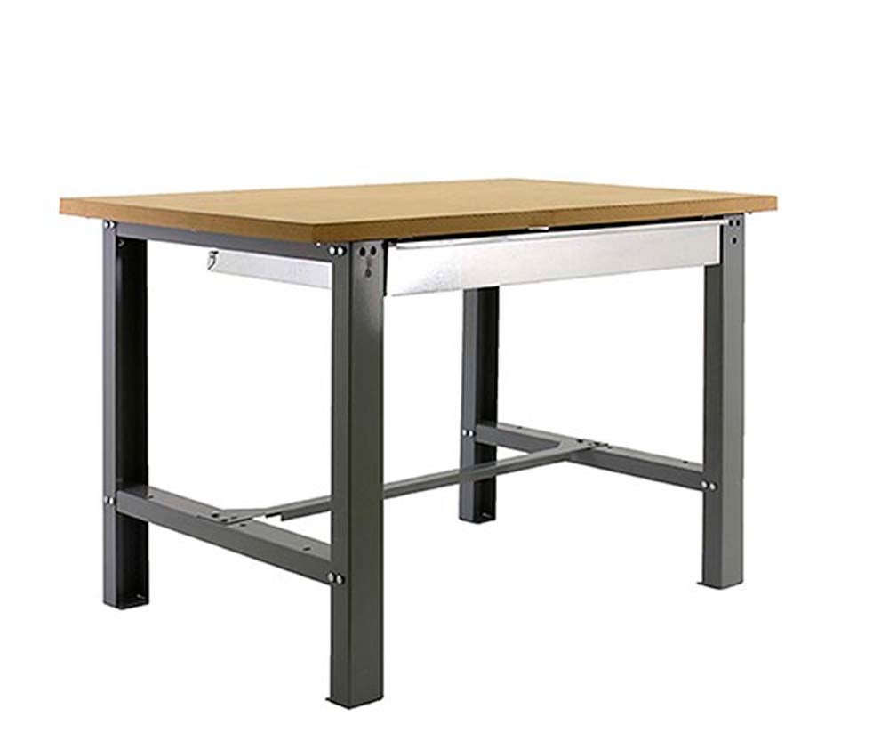 PROREGAL Werkbank van buffelhout met lade, afmetingen (H x B x D): 87 x 120 x 75 cm, draagvermogen: 600 kg, grijs