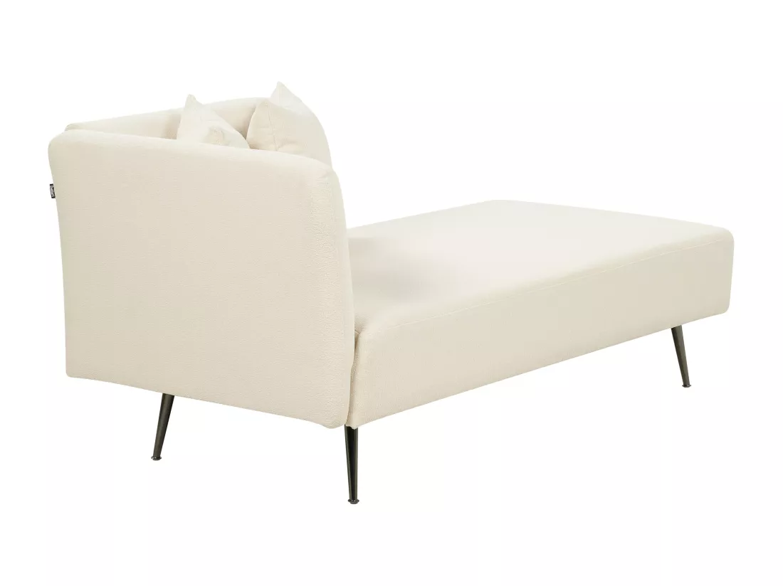 Chaise longue côté droite bouclé blanc RIOM