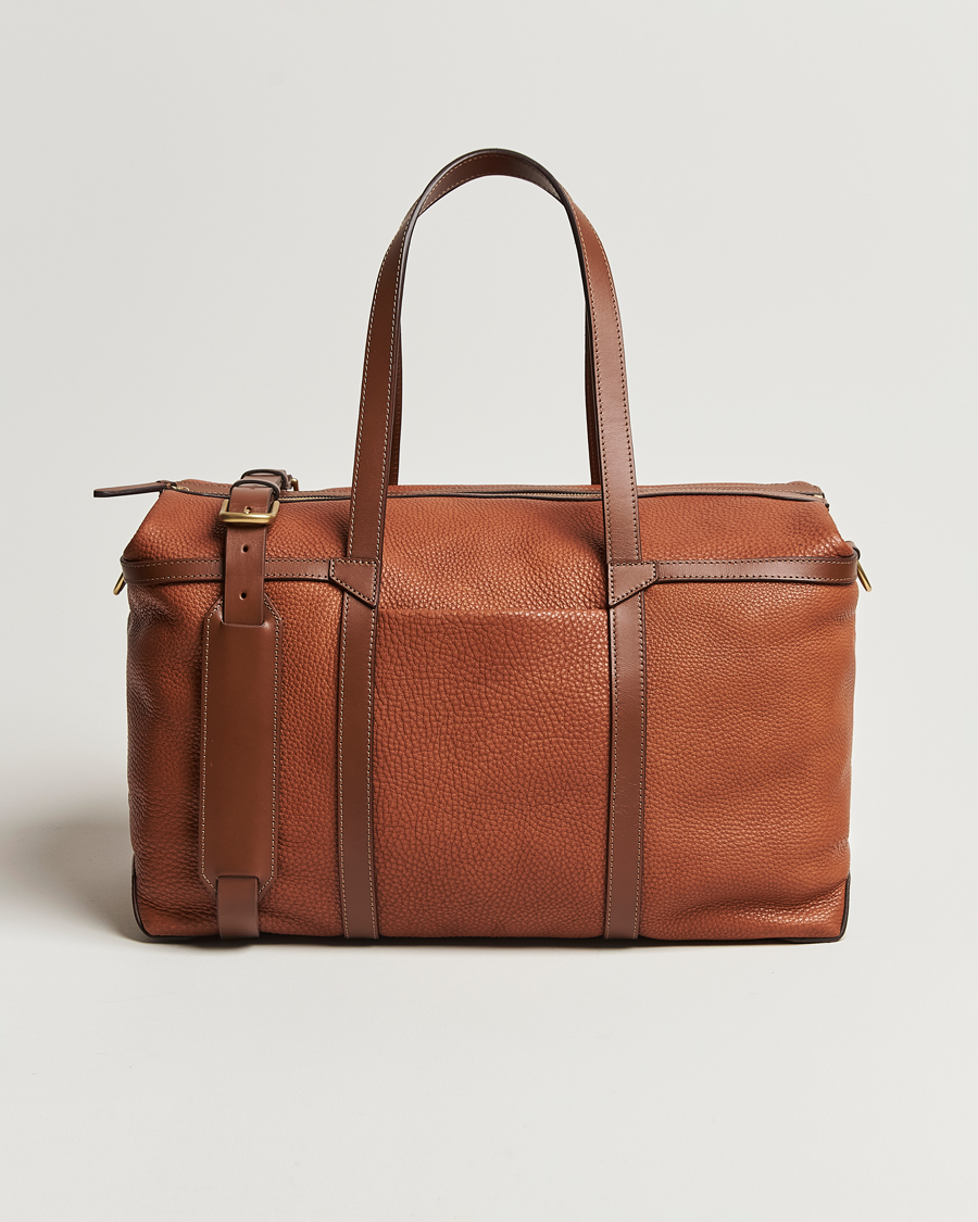 Mismo Tour Pebbled Leather Weekendbag Tabac/Cuoio